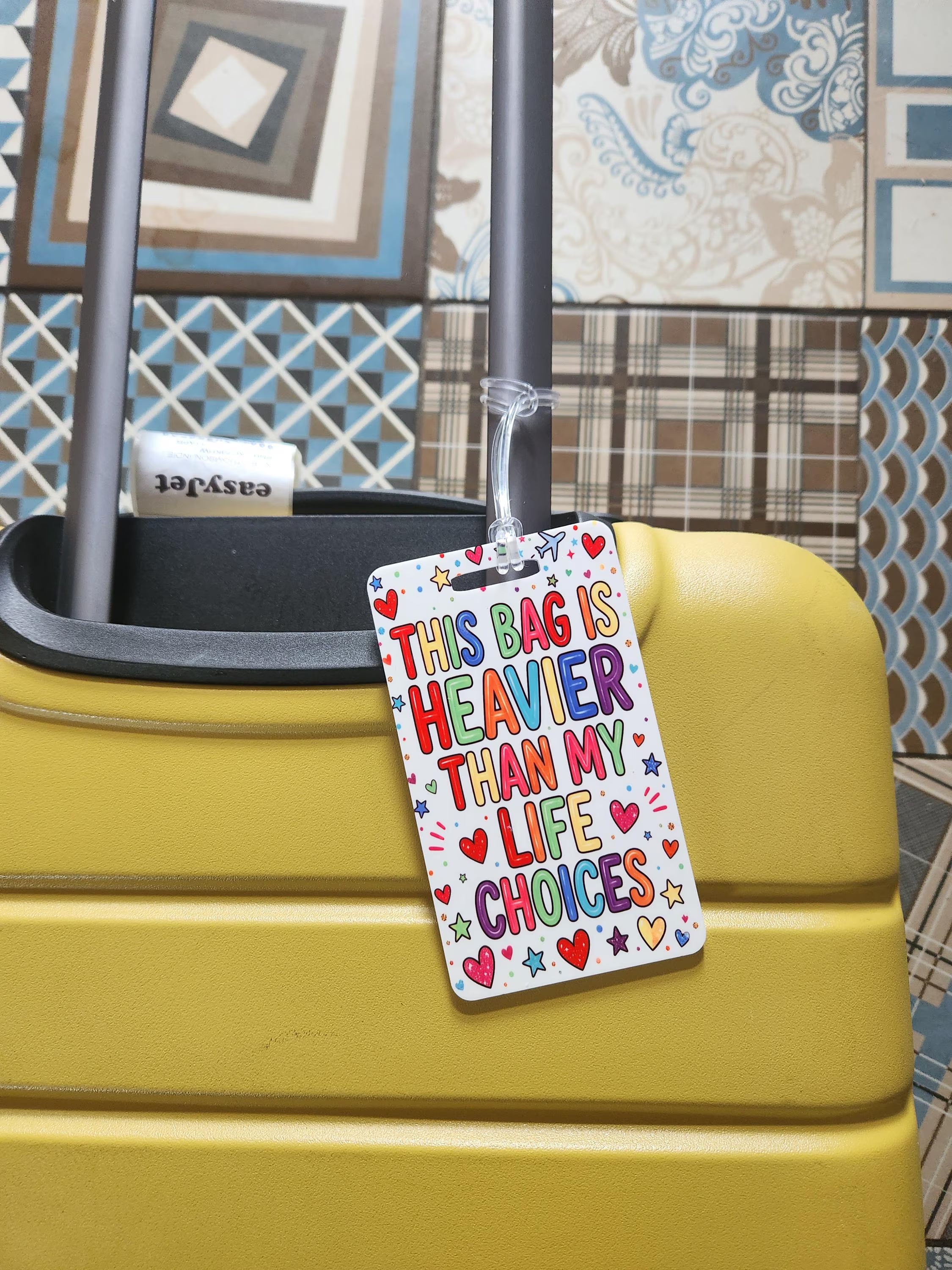 Funny Luggage Tags for Suitcases, Acrylic Baggage Tag, Travel Gift, Cute Bright Travel Accessories, Sarcastic Holiday Bag Tags