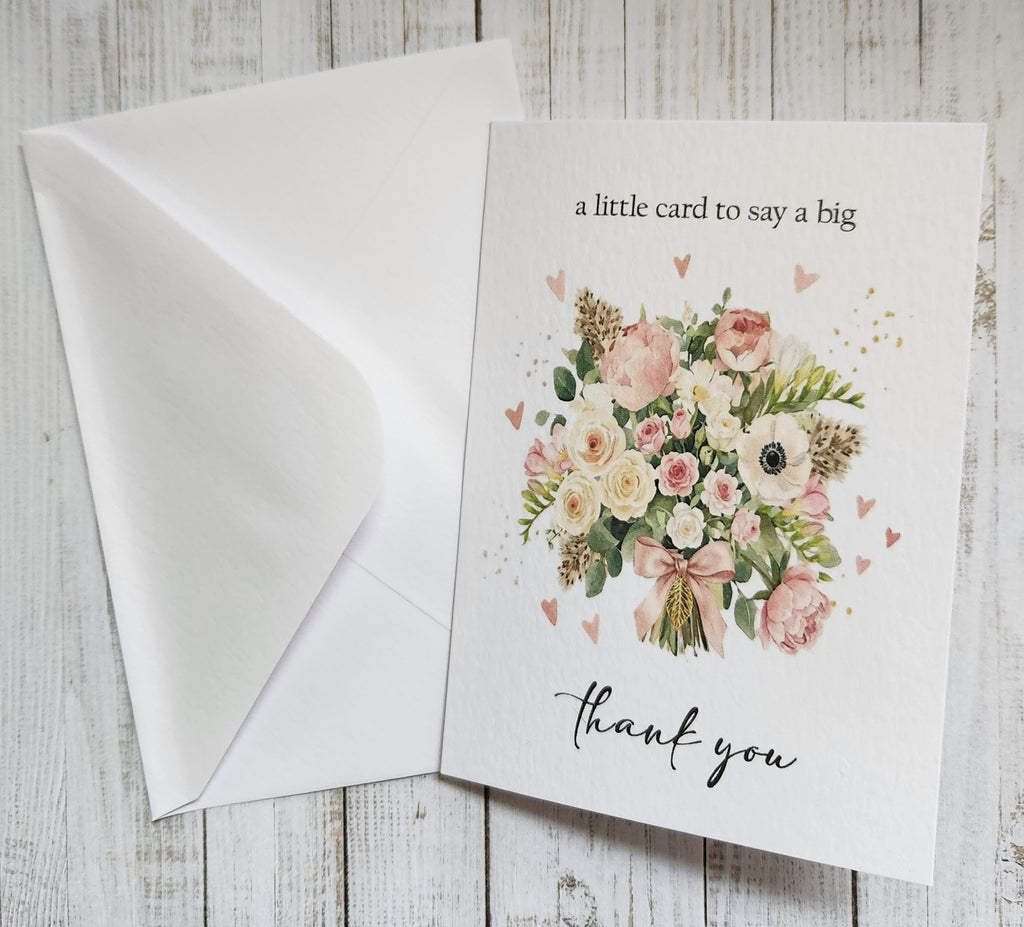 Pack of 5 - A6 Thank you Card - 250 gsm Card with Envelope