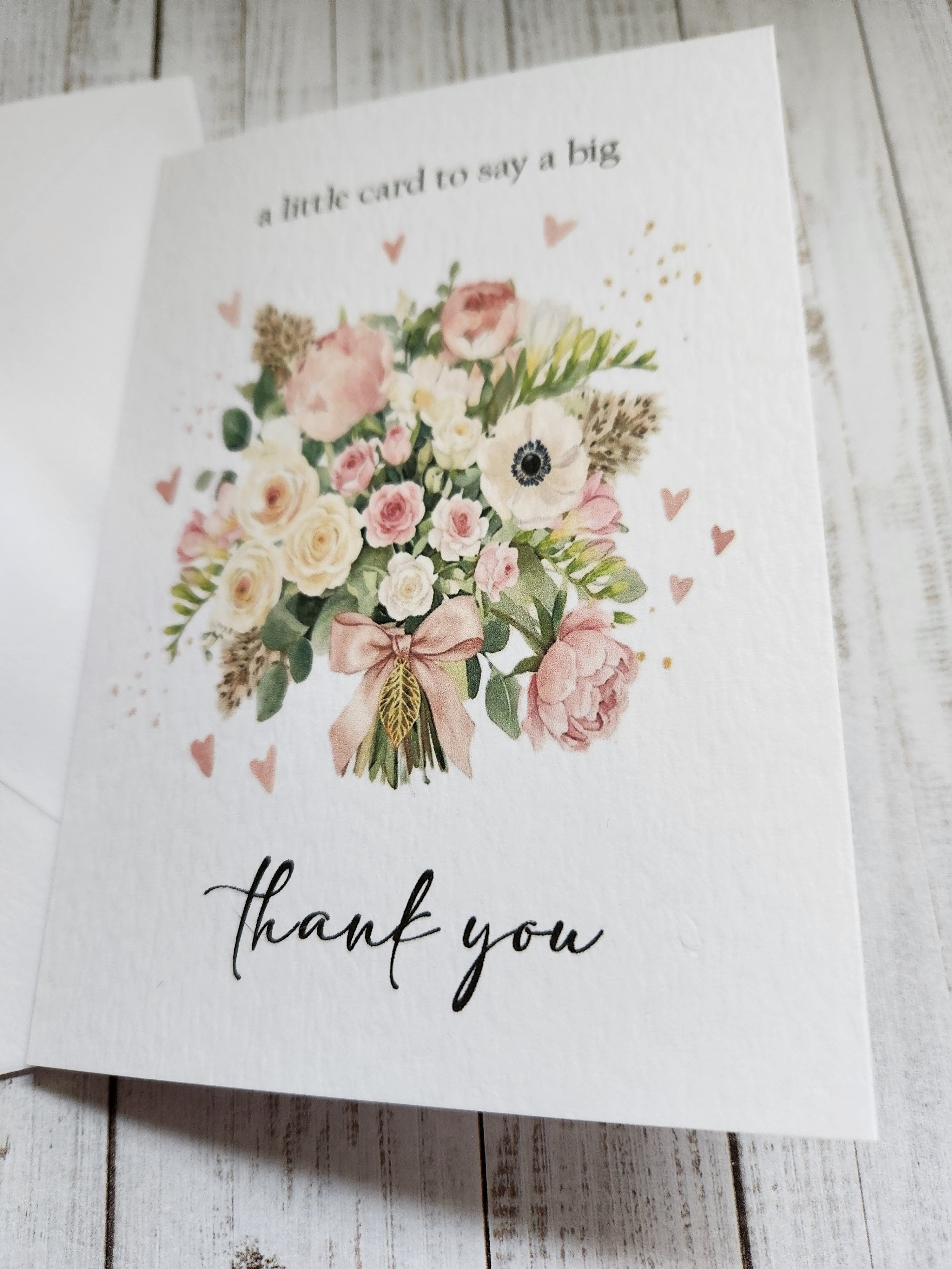 Pack of 5 - A6 Thank you Card - 250 gsm Card with Envelope