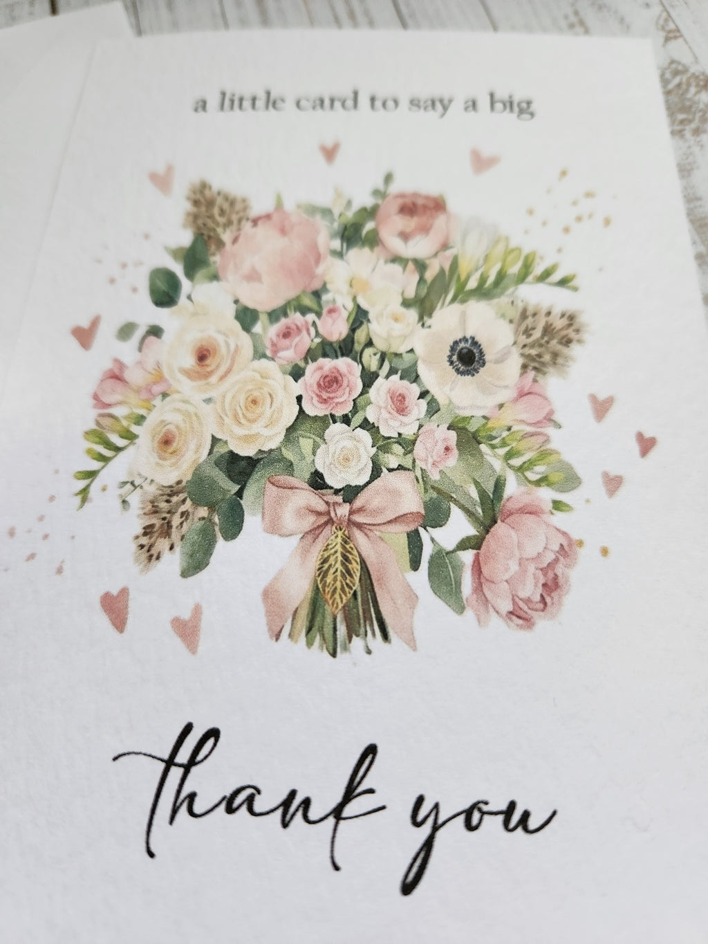 Pack of 5 - A6 Thank you Card - 250 gsm Card with Envelope
