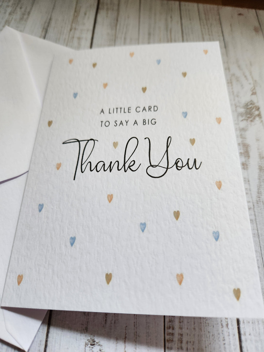 Pack of 5 - A6 Thank you Card - 250 gsm Card with Envelope