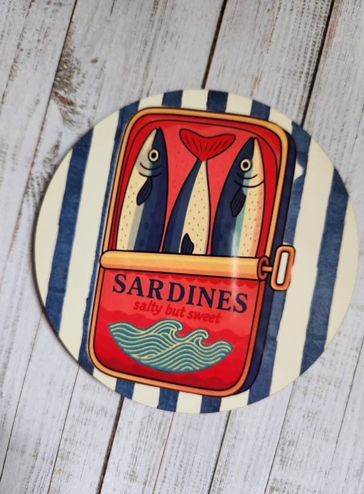 Sardine Design Coasters - Set of 4