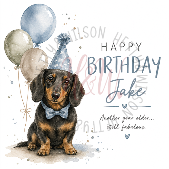 Boy / Girl Dachshund Birthday Card