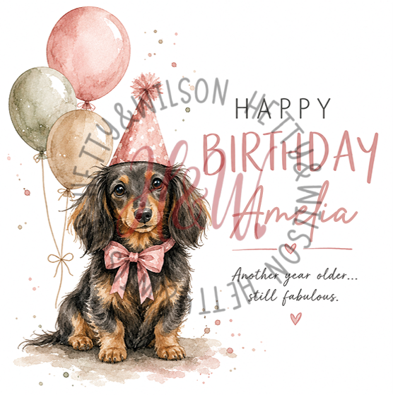 Boy / Girl Dachshund Birthday Card