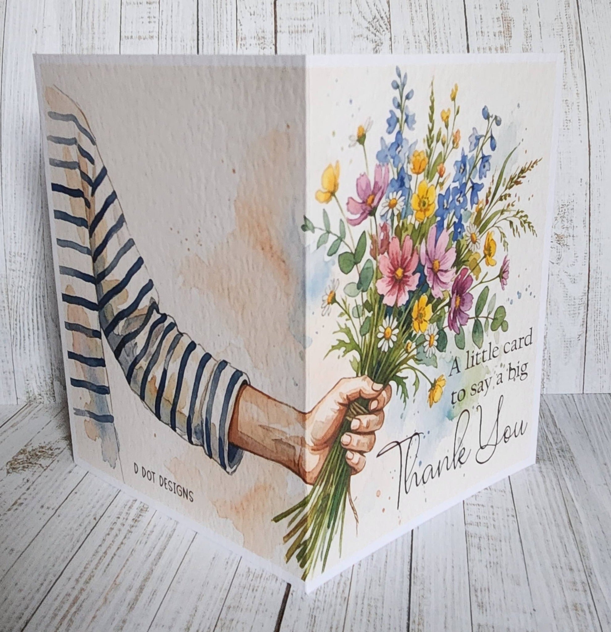 Pack of 5 - A6 Thank you Card Printed Front and Back - 250 gsm Card with Envelope