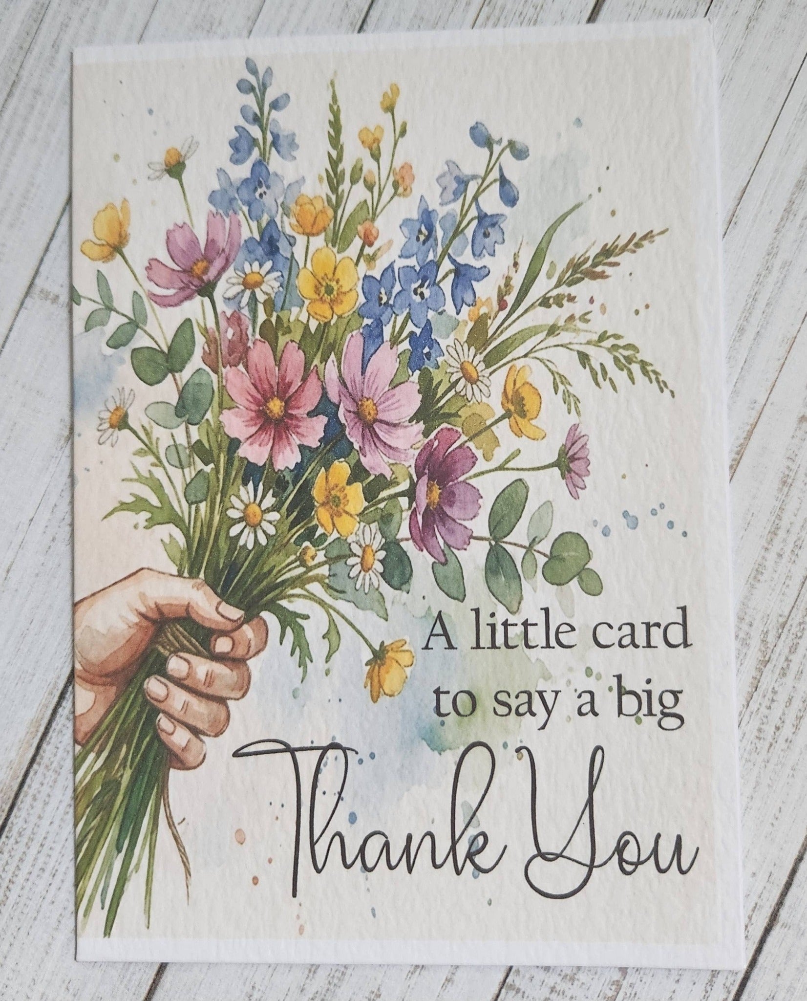 Pack of 5 - A6 Thank you Card Printed Front and Back - 250 gsm Card with Envelope