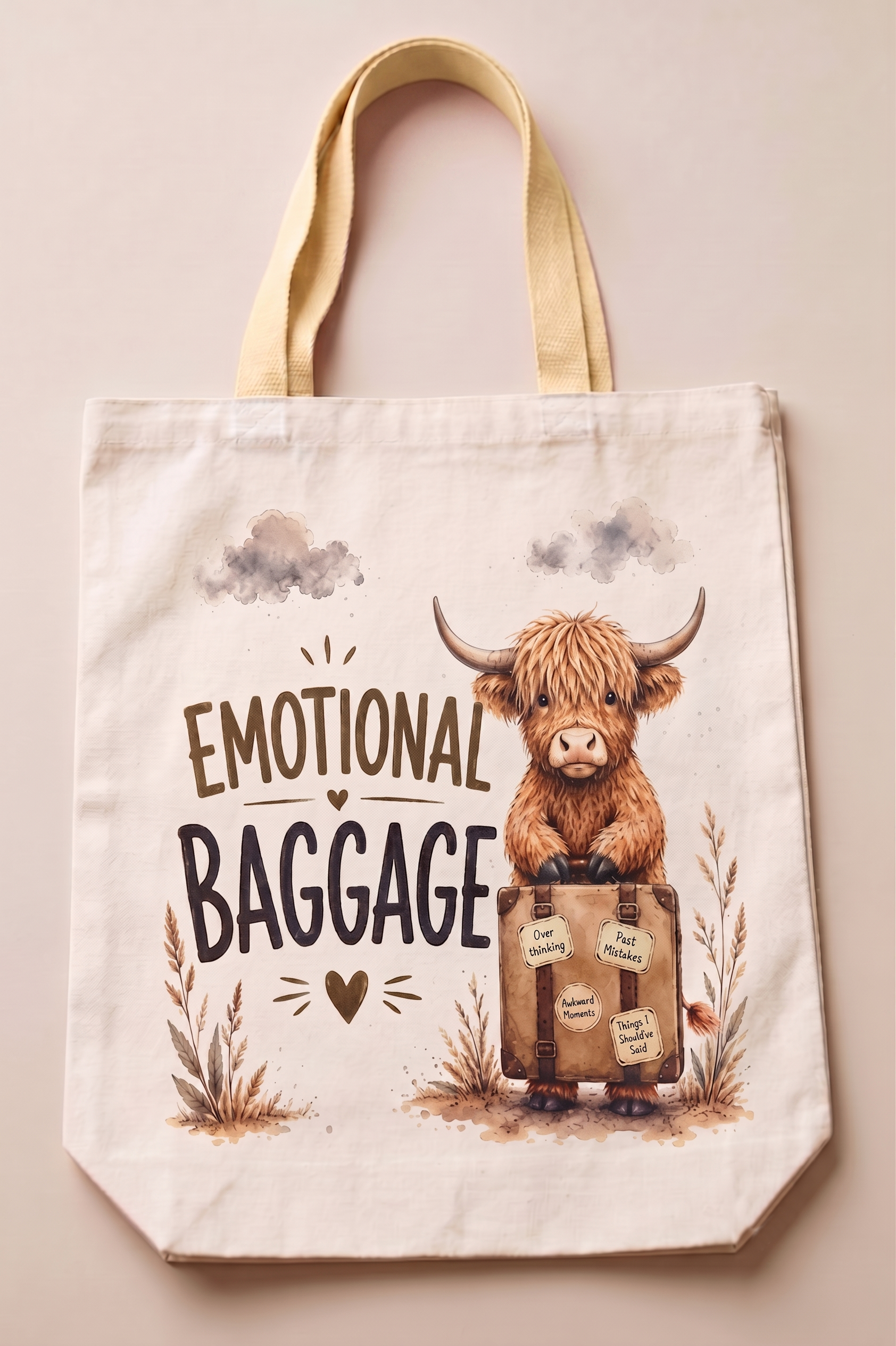 Canvas Tote Bag - Highland Cow Designs