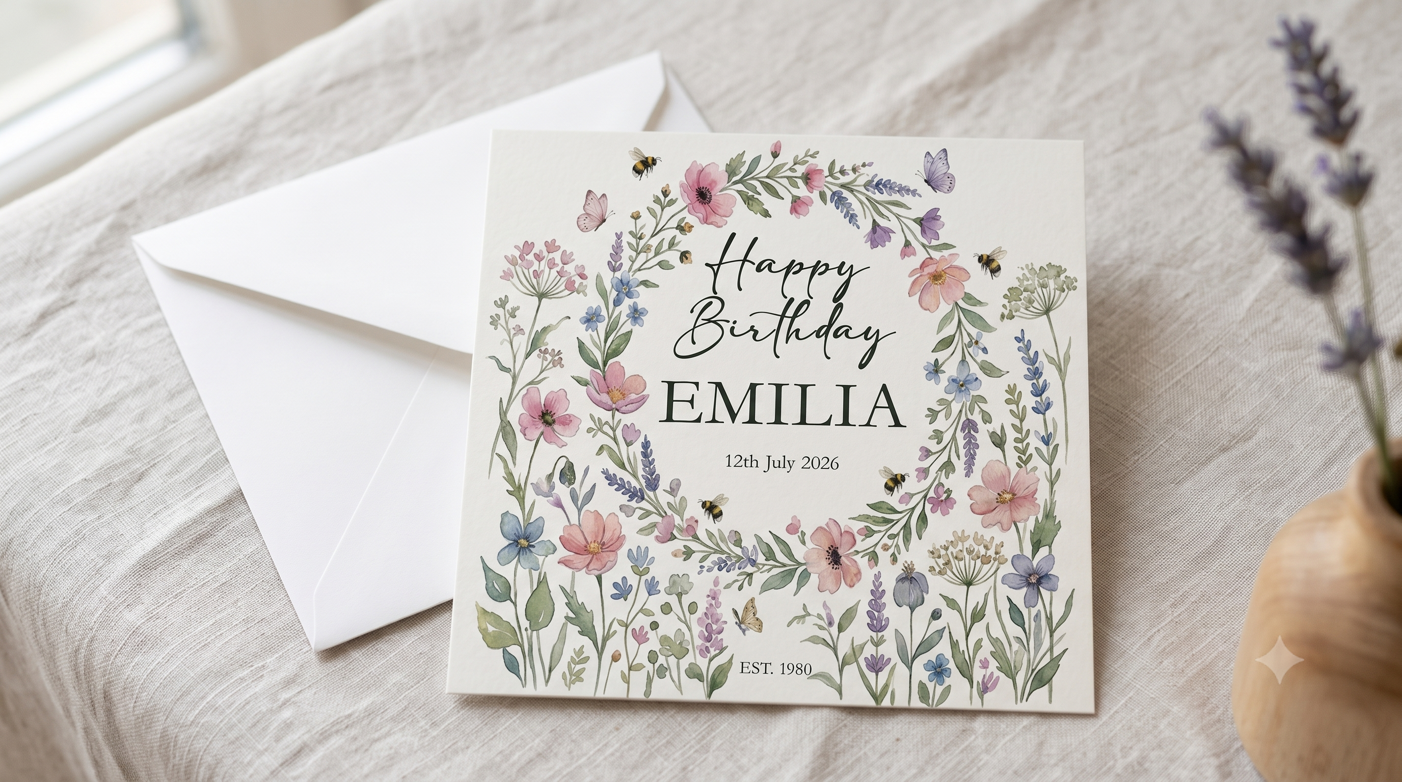 Floral Personalised Birthday Card