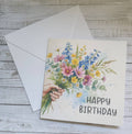 Double Sided Birthday Card - Bunch of Flowers