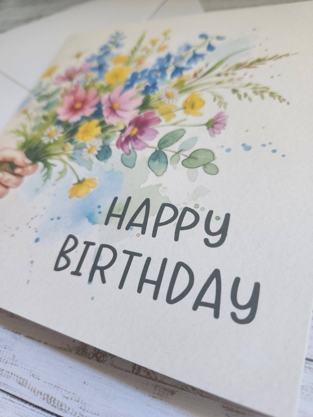 Double Sided Birthday Card - Bunch of Flowers