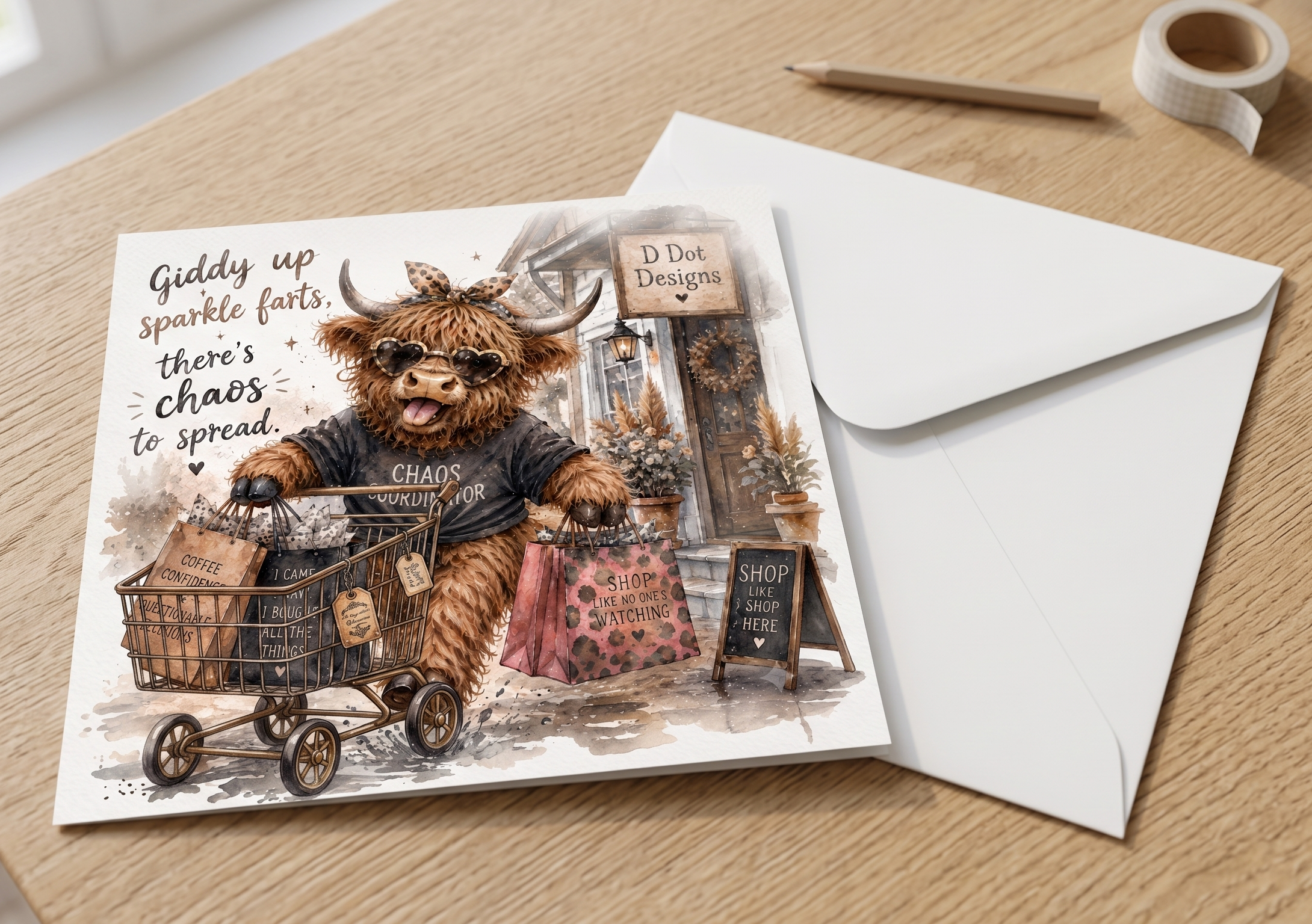 Highland Cow Humour Card