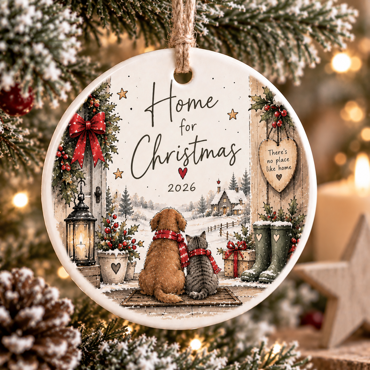 Ceramic "Cosy Christmas" Keepsake Decorations
