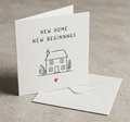 New Home New Beginnings 6x6 Blank Card - Personalised