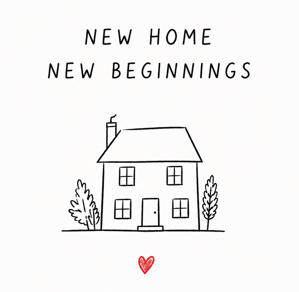 New Home New Beginnings 6x6 Blank Card - Personalised