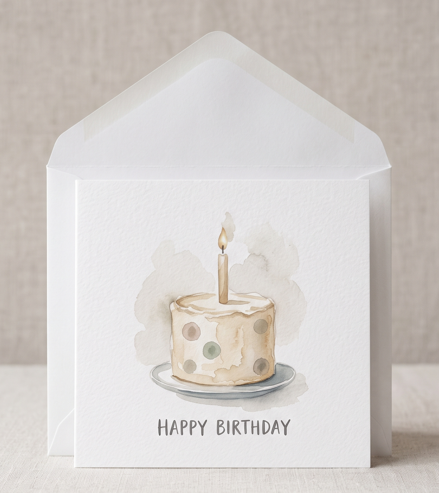 Minimalist Watercolour Birthday Card - Neutral Gender
