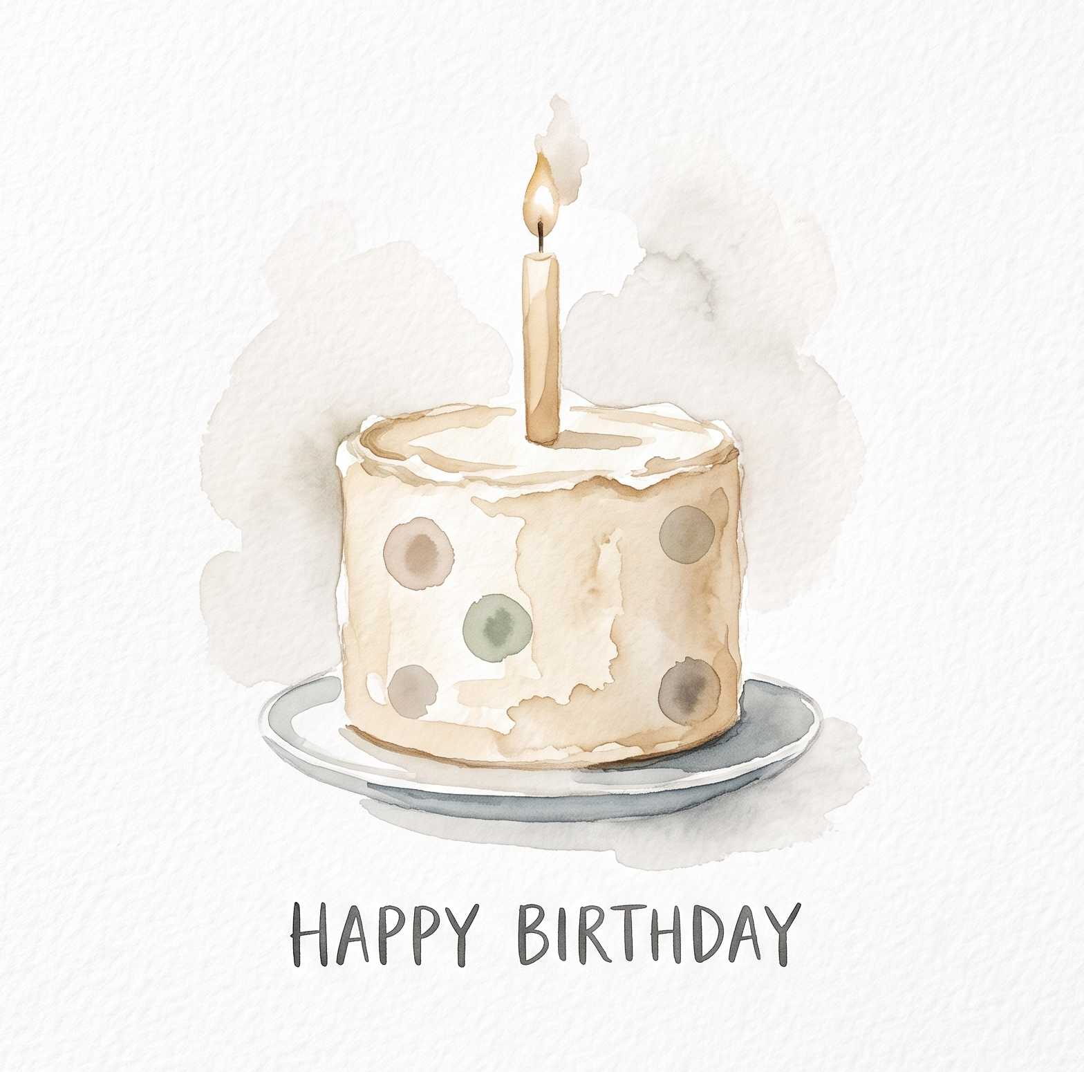 Minimalist Watercolour Birthday Card - Neutral Gender