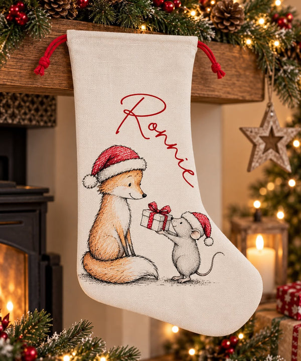 Stocking - Fox and Mouse Design