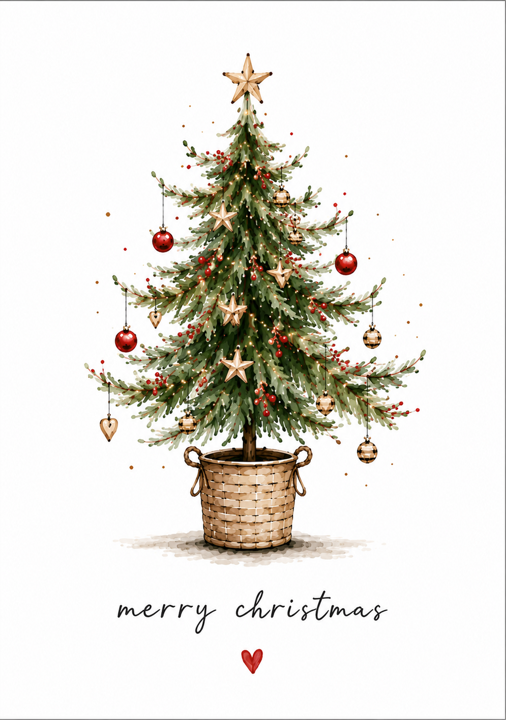 Pack of 4 - A6 Christmas Tree Design Cards