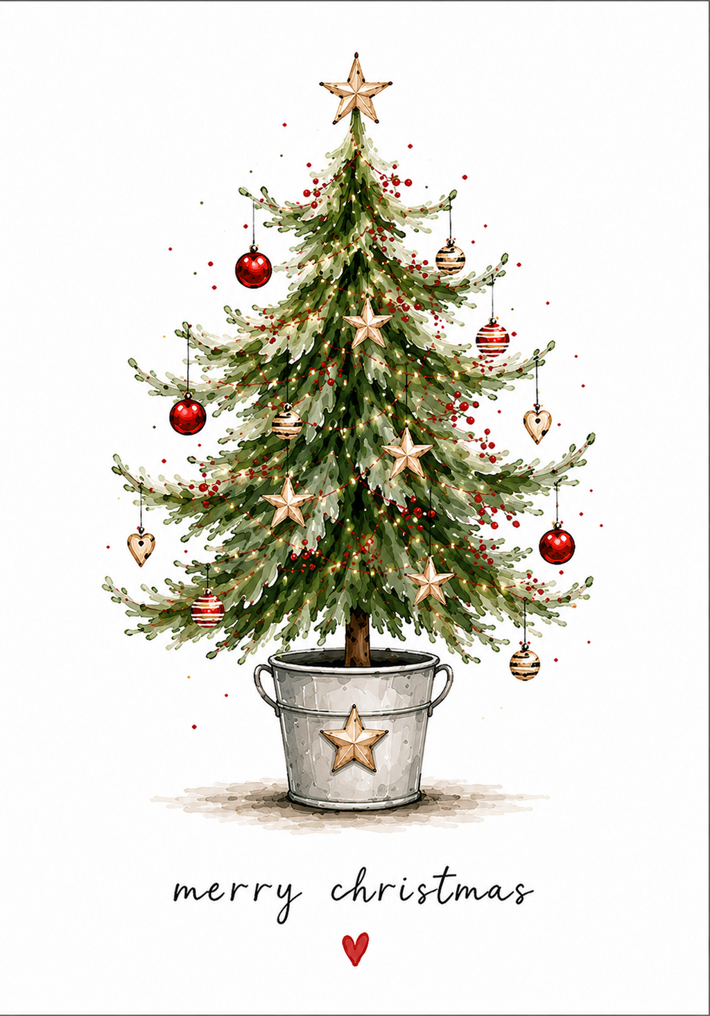 Pack of 4 - A6 Christmas Tree Design Cards