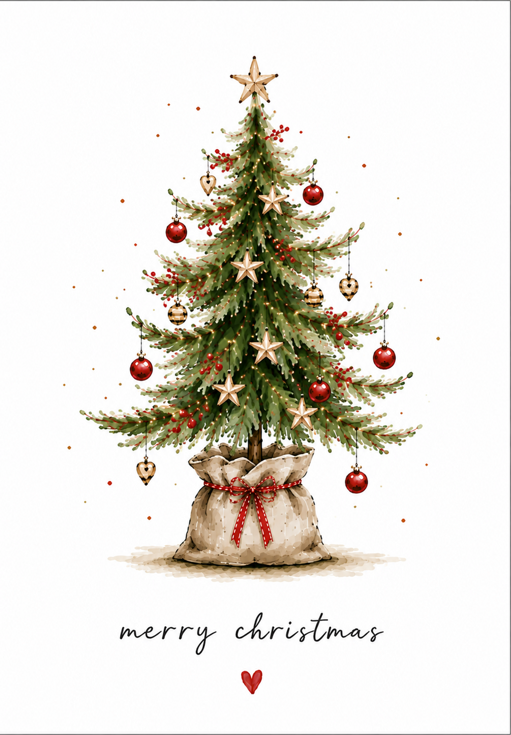 Pack of 4 - A6 Christmas Tree Design Cards