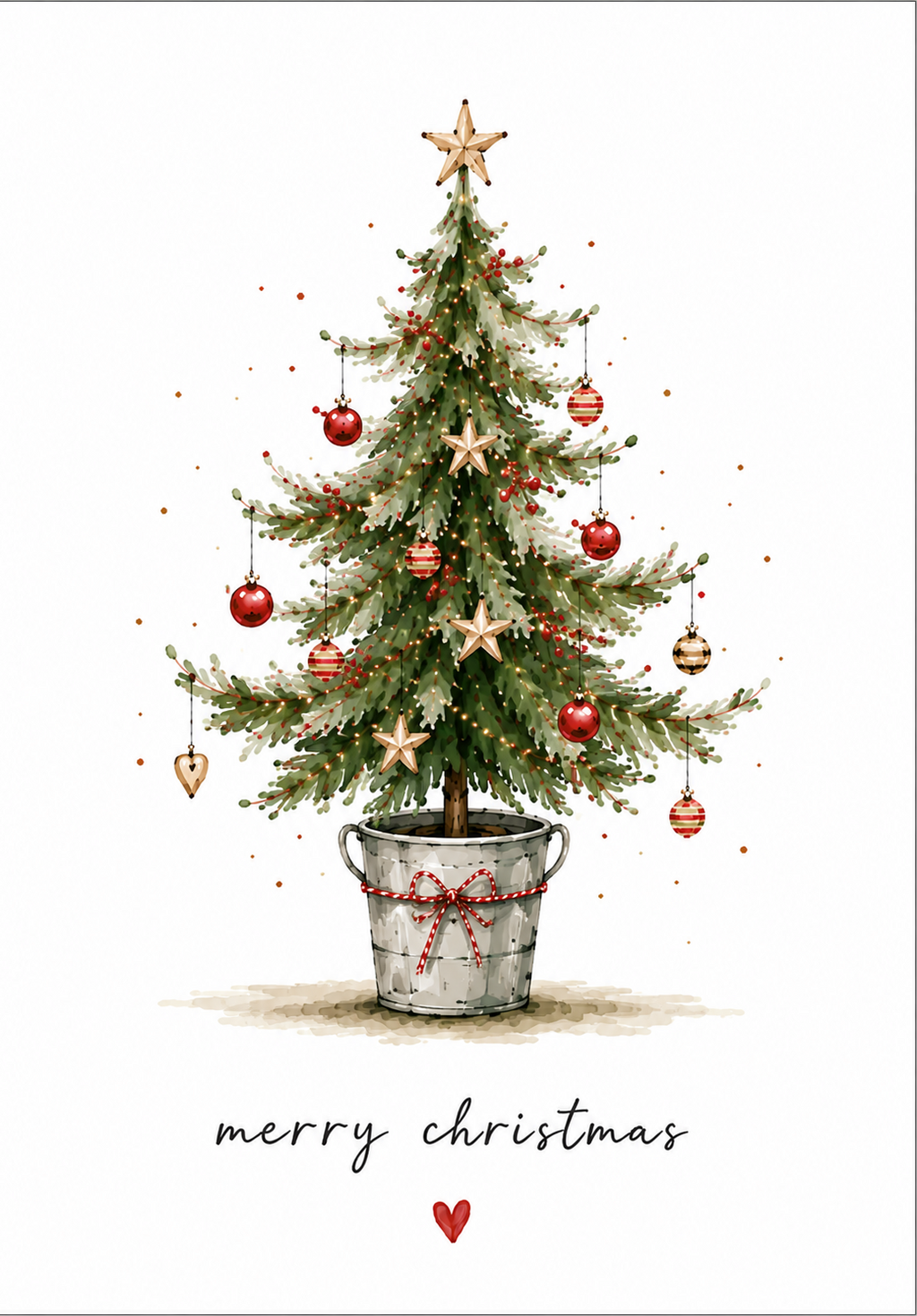 Pack of 4 - A6 Christmas Tree Design Cards