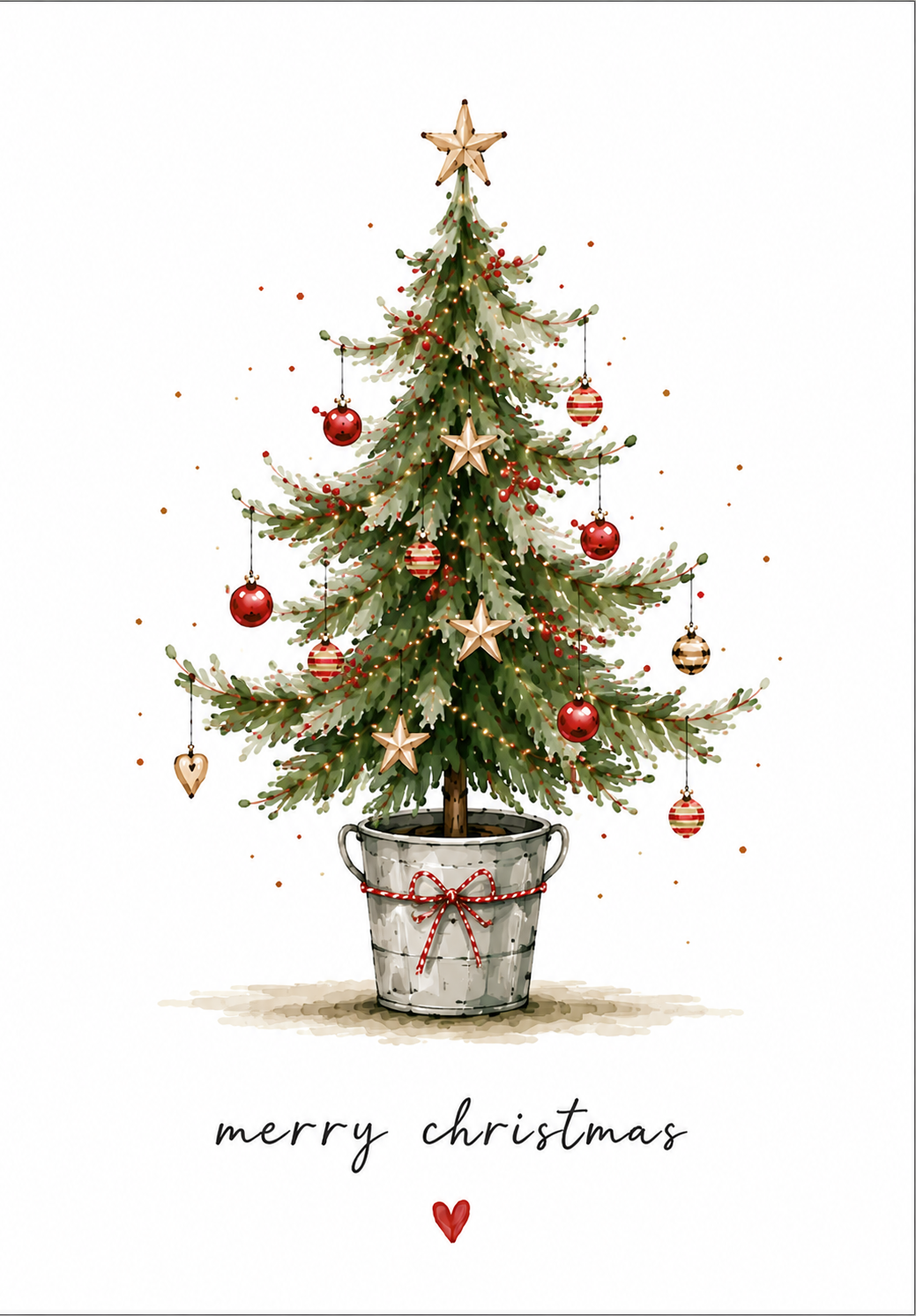 Pack of 4 - A6 Christmas Tree Design Cards