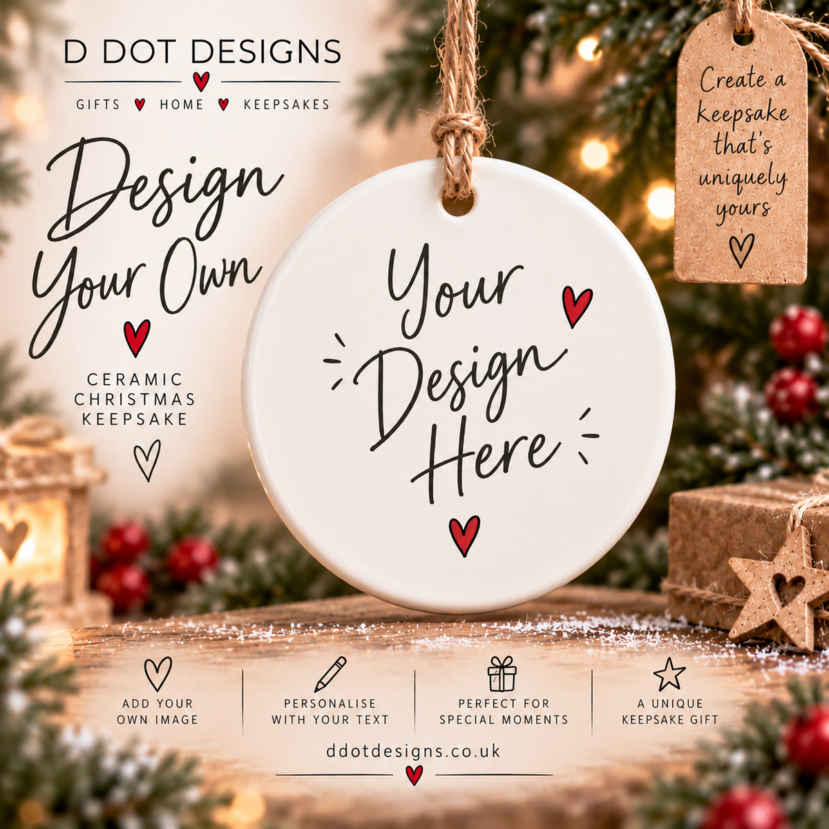 Bespoke Illustrated Christmas Keepsake - Created From Your Photo