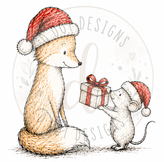 Stocking - Fox and Mouse Design