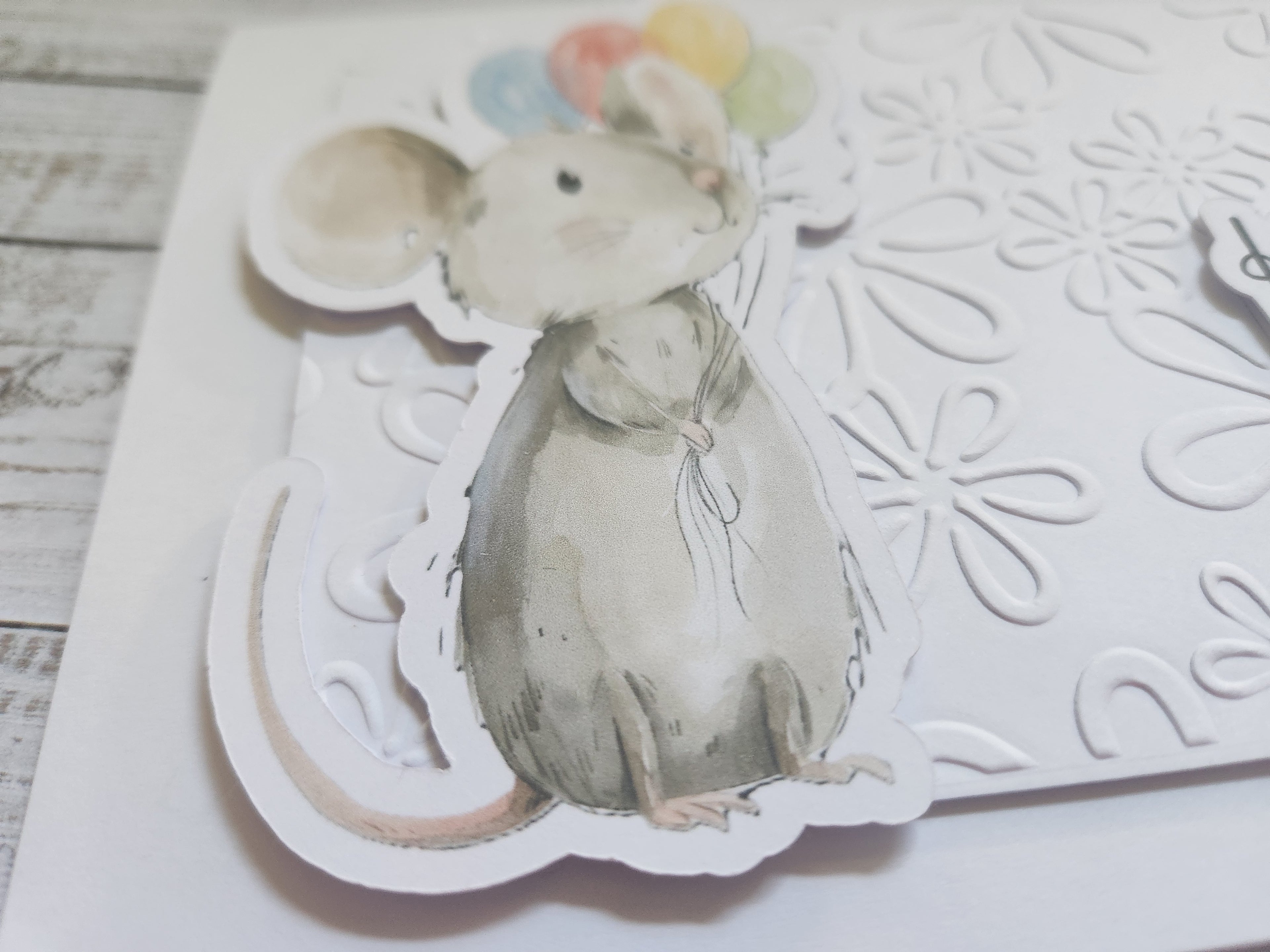 Cute Mouse Design Birthday Card - 3d