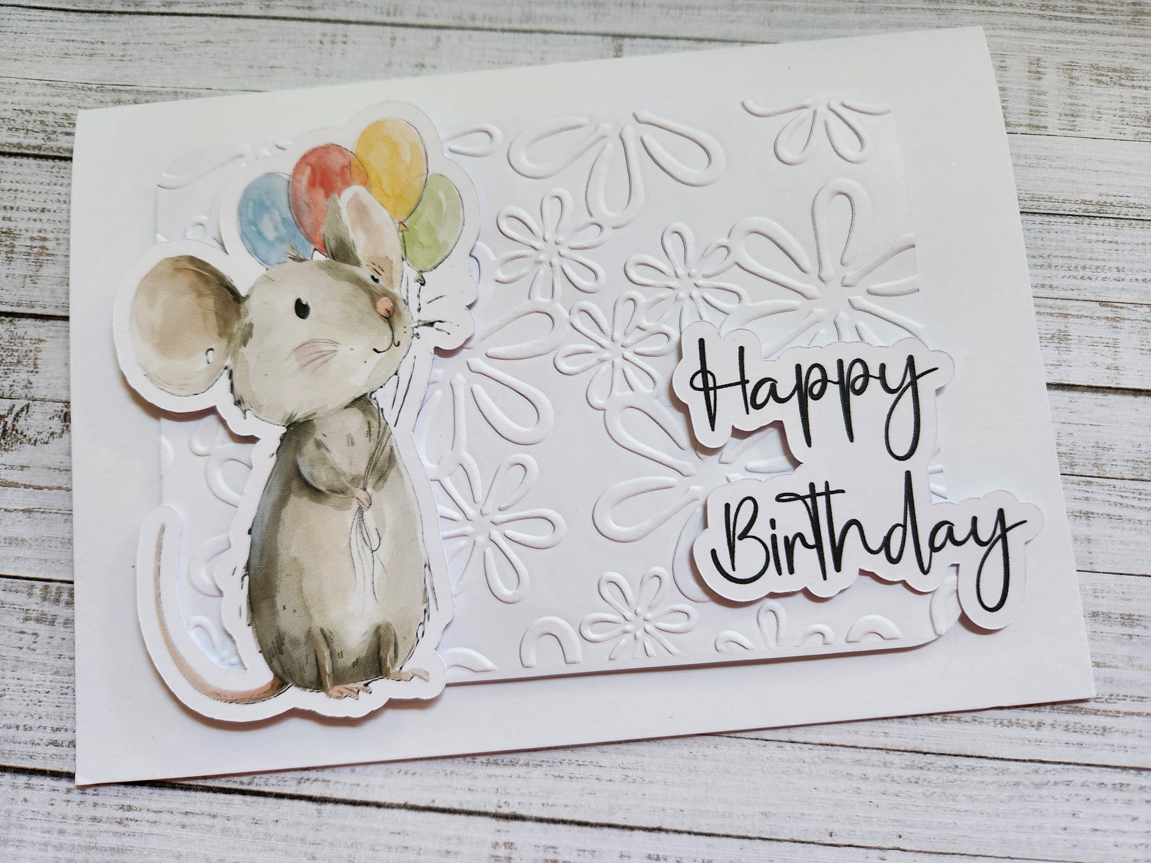 Cute Mouse Design Birthday Card - 3d