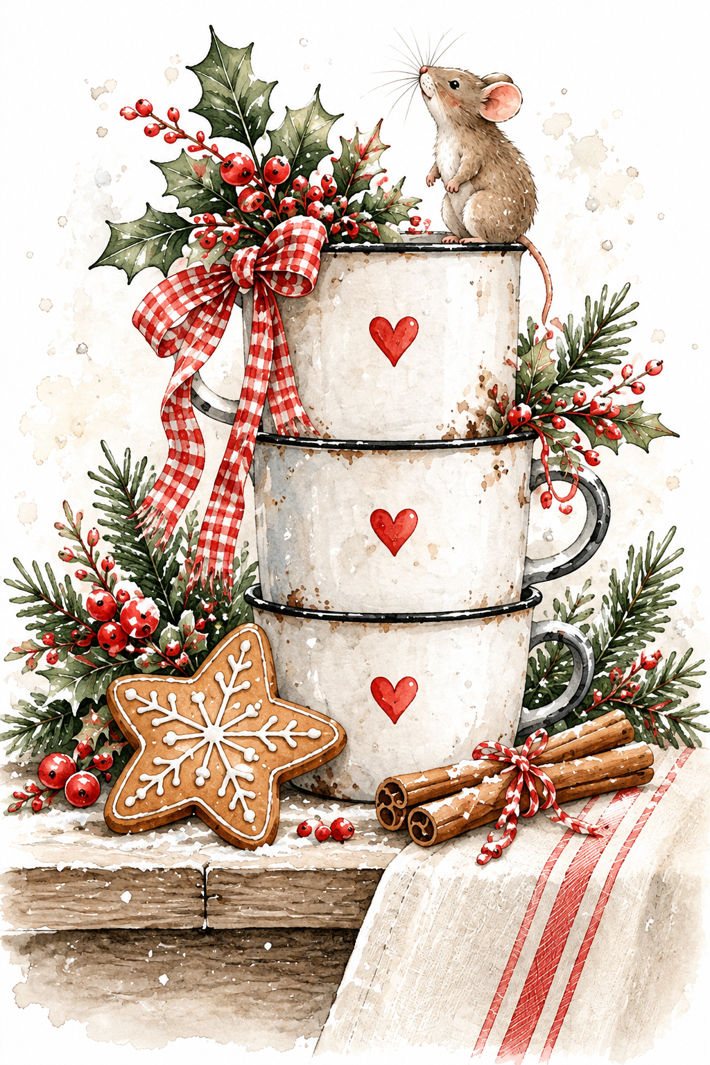 Christmas Themed Tea Towels - Set of 3