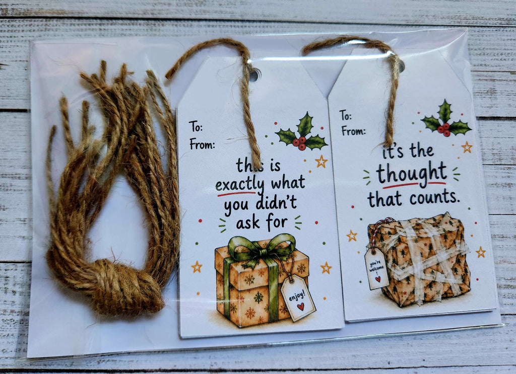 Funny Sarcastic Christmas Gift Tags x 12
