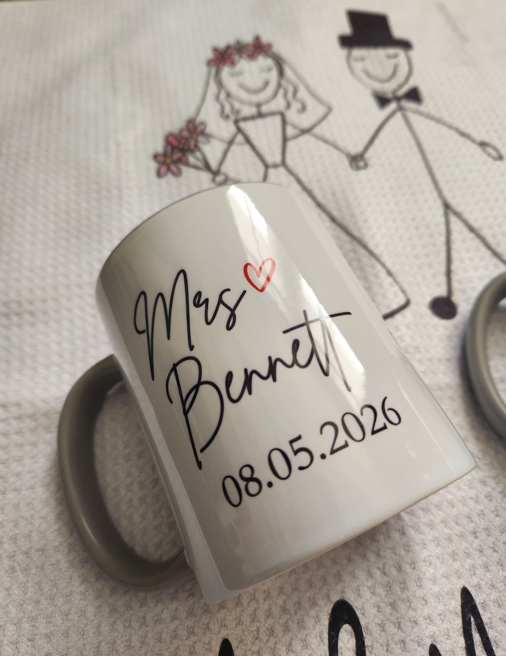 Wedding Bundle - 2 Mugs and Tea Towel